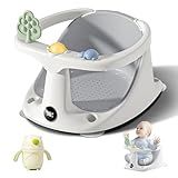 Coldew Baby Bath Seat for Babies 6 Months & Up, Non-Slip Toddler Bath Seat for Baby Sitting Up, Safe Baby Bath tub Seat with Suction Cups, Soft Cushion, Baby Bath Chair Gray