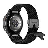 Braided Bands for Samsung Galaxy Watch 7/6/5/4/FE 40mm 44mm/Watch 6 4 Classic 46mm 42mm 47mm 43mm/5 Pro 45mm,One Click No Gap Parachute Elastic Nylon Sport Strap Wristband Galaxy Watch Band Men/Women