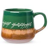 Silver Buffalo Lord of the Rings Elven, Reactive Glaze Pottery Mug, 14oz