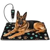GOLOPET Large Dog Heating Pad 36x24 in with Smart Thermostat Switch and Power Line Protection Tube,Obtained MET and UL Dual Certification,Waterproof Pet Heating Pad for Dogs,with Plush Fabric Cover