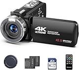 FIREFOTO Camcorder Video Camera 4K Digital Camera for Vlogging 42MP 3” 270° Rotation Screen 18X Digital Zoom Cam Corder for YouTube with 2 Batteries, 32GB SD Card, Remote Control