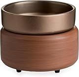 Candle Warmers ETC 2-in-1 Candle and Fragrance Warmer for Warming Scented Candles or Wax Melts and Tarts with to Freshen Room, Pewter Walnut