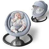 Baby Swings for Infants, Portable Baby Swing for Indoor and Outdoor, Bluetooth Baby Swing with Music Speaker, 5 Point Harness Belt, 5 Speeds and Timing