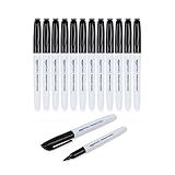 Amazon Basics Fine Tip Point Permanent Markers for Office, School, and Home Use, Black, 12 Pack