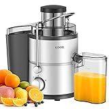 GDOR 800W Juicer Machine, 3” Wide Feed Chute, Dual-Speed Centrifugal Juicer for Fruits & Vegetables, Anti-Drip Function, BPA-Free, Easy to Clean with Brush, White