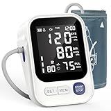 Suthin Digital Blood Pressure Monitor for Home Use, Adjustable Cuff Upper Arm BP Machine, Support 2 Users with 99 Records, Ultra-Clear&Precise Value LCD Display, Easy 3AA Battery/Type-C Recharging