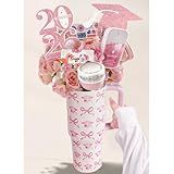 ORIENTAL CHERRY Graduation Gifts - 40oz Tumbler Bouquet Gift Kit - Class of 2026 Gift Ideas for Her Women Girls Funny Congrats Grad Gifts for 6th 8th Middle High School College