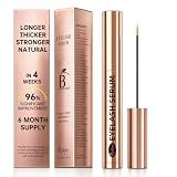 Eyelash Growth Serum with 3-Peptide Complex, Hyaluronic Acid & Botanical Extracts, Vegan Formula for Sensitive Eyes, Lash Serum for Eyelash Growth, Lash Boost for Fuller, Thicker Lashes, 6ml