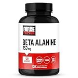 Force Factor Beta Alanine Capsules, Beta-Alanine Endurance Supplement to Boost Performance & Reduce Fatigue, Clinical Dose, Premium Quality, Vegan, Non-GMO, 120 Capsules