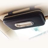 Cartisen Car Tissue Holder, Sun Visor Napkin Holder, Car Visor Tissue Holder, Luxury PU Leather Backseat Tissue Case Holder (Black)