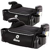 Diono Connect3 R Backless Booster Pack of 2, Slim Fit 3-Across in Many Mid-Sized Sedans and SUVs, for Children from 40-120 lbs., Lightweight with Cupholder, Black Storm