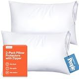 Ultra Soft Pillow Protectors with Zipper - Standard Size - Set of 2 - White