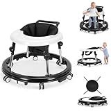 TreeCute Baby Walker Foldable with 9 Adjustable Heights, Baby Walker with Wheels Portable, Infant Toddler Walker for Baby Boy Girls 6-18 Months