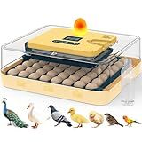 Incubators for Hatching Eggs, 56 Eggs Incubator with Egg Candler, Auto Egg Turner, Temp & Humidity Control, Hatch Day, 360° Viewing for Chicken, Duck, Quail Eggs, Ideal for Farm, School and Lab