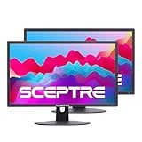 Generic 2 Pack - 22 Inch Monitor FHD 1920 x 1080 Computer Monitor, VESA Mount, Tilt, VGA and HDMI x2, Professional and Gaming Monitor – 2 Pack, MACHINE BLACK, 2PACKE225W-19203RT