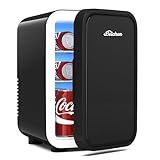 BEICHEN Mini Fridge, 6 Liter / 8 Can Small Refrigerator for Bedroom, Car, Office & Dorm, 110V AC/DC Portable Thermoelectric Cooler & Warmer for Skincare, Food, Drinks, Black