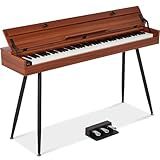 Best Choice Products 88-Key Weighted Full Size Digital Piano, Modern Desk Keyboard w/Metal Legs, 3 Sustain Pedal, MIDI, Headphone Jack - Natural