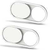 CloudValley Webcam Cover Slide, 0.023 Inch White, Web Camera Cover for MacBook Pro, MacBook air, Laptop, iMac, Desktop, PC, iPad, iPhone 8/7/6 Plus, Privacy Protection, Ultra-Thin[2 Packs]