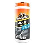 Armor All Car Glass Wipes, Auto Glass Cleaner for Film and Grime, 30 Count
