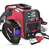 ACEWELDER 140A MIG Welder, 3 in 1 Flux Core, MIG/LIFT TIG/Stick Welding Machine 110V Portable IGBT Inverter Synergic Control, LED Display with Welding Helmet