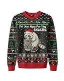 GEPOS Funny Raccoon Ugly Christmas Sweater for Men and Women Knit Pullover