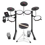 Alesis Turbo Max Electric Drum Set with Quiet 8" Mesh Pads, Lessons, Bluetooth and Accessories, Foldable