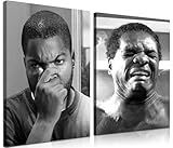 Framed Funny Bathroom Canvas Wall Art Set of 2 - Black and White Vintage Comedy Movies Posters, Funny Toilet Humour Smell Wall Decor Prints for Bathroom Decor 12x16in