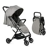 Lightweight Travel Stroller for Baby & Toddlers - Easy Fold & Compact Stroller with Canopy, Storage Basket, Multi-Position Recline & Convenient One-Hand Fold (Grey)