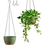 Set of 2-8 Inch Hanging Planters for Indoor Outdoor Plants