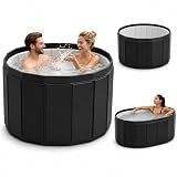 Portable Bathtub for Adult, Foldable Soaking Bathtub for Hot SPA&Ice Bath, Foldable Small Bathtub collapsible bathtub for Bathing, 6-layer Insulated portable tub,Space-Saving (black 41.3X26.6 IN)