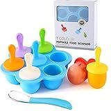 JBYAMUS Silicone Popsicle Molds, Ice Pop Molds, Storage Container for Homemade Food, Kids Ice Cream DIY Pop Molds - BPA Free (Blue)