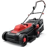 AMERISUN 14-Inch 2IN1 Electric Lawn Mower, 12.5 Amp 1500W Corded Push Mower with 6-Position Height Adjustment, 10-Gallon Grass Catcher & Mulching Kit, Lightweight Lawn Mower for Small to Medium Yards