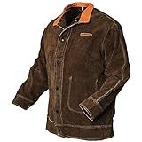 YESWELDER Leather Welding Jacket for Men Women, Heavy Duty welder jacket, Heat Flame Resistant Welding Coat