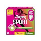 Playtex Sport Tampons, Multipack Regular/Super, Fragrance Free, 48 ct