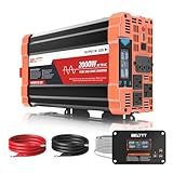 BELTTT 2000W Pure Sine Wave Inverter, Car Power Inverter 12V to 120V AC Converter for RV, Truck, Solar, Outdoor with Dual AC and 20A Socket, 5V 2.1A USB, Surge 4000W, Hardwire Port, Remote Controller