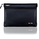 Fireproof Waterproof Money Document Bag - with 4200°F Heat Insulated Safe Storage Pouch with Zipper, Upgraded 8 Layers of Functional Material for Valuables (11"x7.7" Black)
