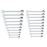 CRAFTSMAN Ratchet Wrenches Set, 20 Pc, 90 Tooth SAE/Metric Ratcheting Wrench Set with Case, 4 Degree Arc Swing (CMMT87220)