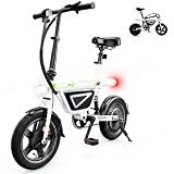 AYOLNY Mini Foldable Electric Bike for Adults, 1000W Peak Folding Ebike, 15 Miles 36V 7.8Ah Battery, 14" Small Adult Electric Bicycle for Commuting