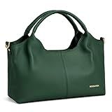 BOSTANTEN Genuine Leather Purses for Women Designer Handbags Crossbody Shoulder Bags Top Handle Satchel Dark green