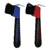WHZAZGW 2 Pieces Horse Hoof Pick Brush with Soft Touch Rubber Handle,Portable Hoofpick,Random Colors