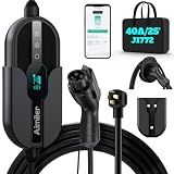 AIMILER Level 2 Electric Vehicle (EV) Charger(WiFi APP/Plug-Play), 40A, 25ft Cable ETL Certified, 220V-240V NEMA 14-50P Plug EVSE w/ J1772 Connector, Portable EV Car Charging Stations (Jet)