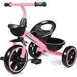 KRIDDO Toddler Tricycle for Toddlers Age 2-5, Tool-Free Trike