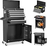 INTERGREAT Rolling Tool Chest with Wheels and 5 Drawers, Detachable Tool Cabinet with Lock for Garage, Locking Mechanic Tool Cart with Black Liner for Warehouse, Workshop, High Capacity