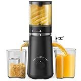 Juicer Machines, TUUMIIST Cold Press Juicer with 5.3" Extra Large Feed Chute Fit Whole Fruits & Vegetables Easy to Clean, High Juice Yield, BPA Free (Black)