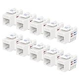 Cable Matters [UL Listed] 10-Pack 10Gbps Cat6 Keystone Jacks, White