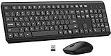 Wireless Keyboard and Mouse Combo, Full Size Silent Ergonomic Keyboard and Mouse, Long Battery Life, Optical Mouse, 2.4G Lag-Free Cordless Mice Keyboard for Computer, Mac, Laptop, PC, Windows