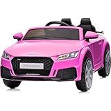 Hikiddo Licensed Audi TTRS Electric Kids Car, 12V Kids Ride-on Toy Car for Toddlers with Remote - Pink