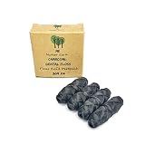 Me Mother Earth Charcoal Dental Floss Refill, Waxed, Black, 4 Pack, 120M