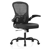 Office Chair, Ergonomic Desk Chairs 330LBS Capacity High Back Mesh Computer Chair with Flip-up Armrests, Comfy Work Chair with Adjustable Lumbar Support, Rolling Chair