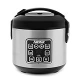 AROMA Digital Rice Cooker, 4-Cup (Uncooked) / 8-Cup (Cooked), Steamer, Grain Cooker, Multicooker, 2 Qt, Stainless Steel Exterior, ARC-914SBD
